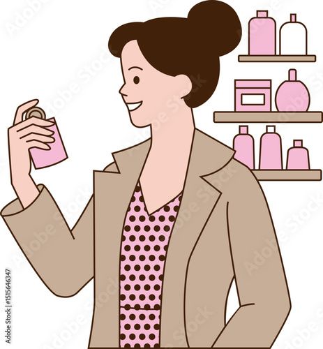 Femme dans une parfumerie