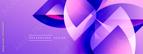 Abstract purple design features flowing shapes, gradients. Modern, dynamic composition suitable for backgrounds, presentations. Vibrant, stylish visuals.