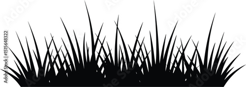 Detailed digital illustration of intricate grass blades in high contrast black and white.


