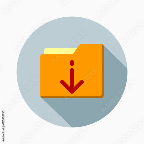 Design Illustration graphic of download folder icon with flat style. Suitable for UI, mobile design, web design, etc.