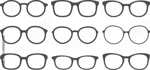 Assorted eyeglasses and frames representing vision, style, and optometry in a fashionable design.





