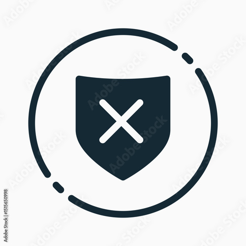 Design Illustration graphic of unprotected icon with glyph style. Suitable for UI, mobile design, web design, etc.