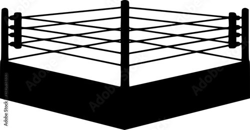 Boxing Ring silhouette,Boxing Ring black vector icon
