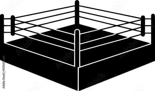 Boxing Ring silhouette,Boxing Ring black vector icon
