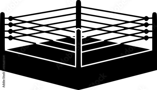 Boxing Ring silhouette,Boxing Ring black vector icon
