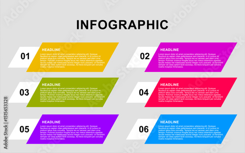 Infographic with six steps in a timeline.