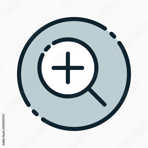 Design Illustration graphic of zoom in icon with colored outline style. Suitable for UI, mobile design, web design, etc.