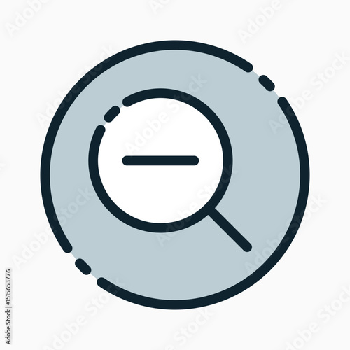 Design Illustration graphic of zoom out icon with colored outline style. Suitable for UI, mobile design, web design, etc.