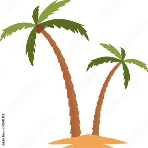 Palm tree illustration. Tropical palm illustration for posters, banners and promotional items. Vector illustration.