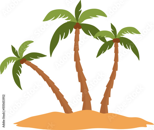 Palm tree illustration. Tropical palm illustration for posters, banners and promotional items. Vector illustration.