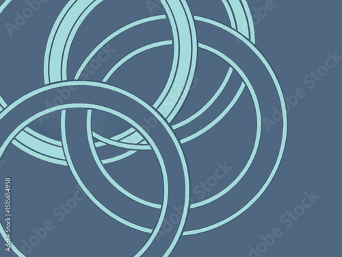Abstract Interlocking Blue Rings Pattern Background

