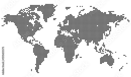 Round dotted world map blends cartography and futuristic style. Modern dot world map feathering abstract country boundary in dotted shape.   Art element for global infographics or design presentations
