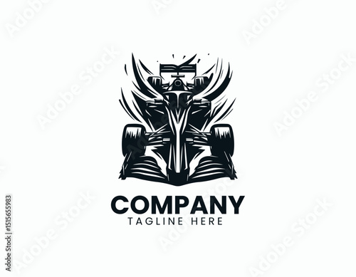 High-Performance F1 Race Car Dynamic Speed Illustration Vector Logo Design