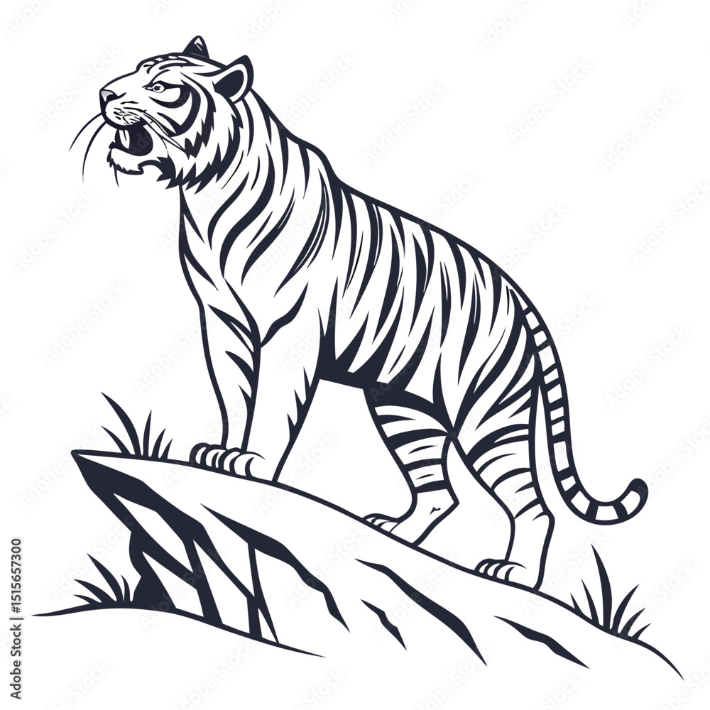 Obraz premium tiger vector image