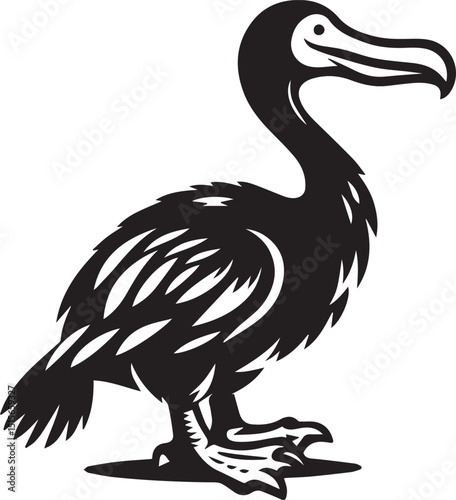 pelican bird vector illustration, pelican bird silhouette vector, pelican bird icon design