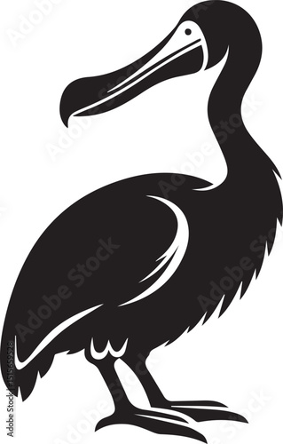 pelican bird vector illustration, pelican bird silhouette vector, pelican bird icon design