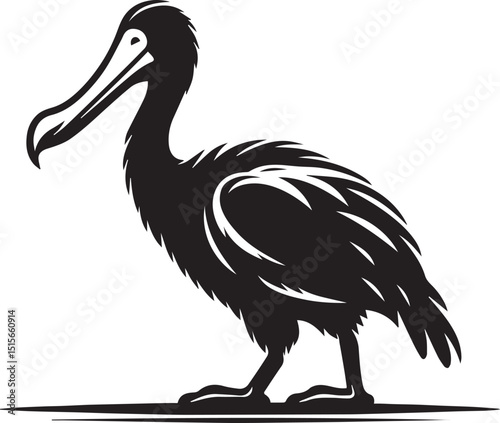 pelican bird vector illustration, pelican bird silhouette vector, pelican bird icon design