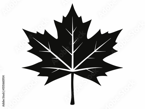Maple leaf black silhouette vector, maple leaf icon illustration