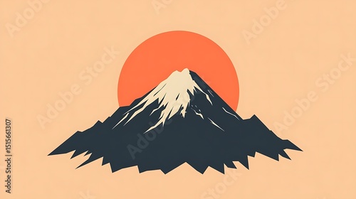 Silhouetted mountain peak against a sunset.