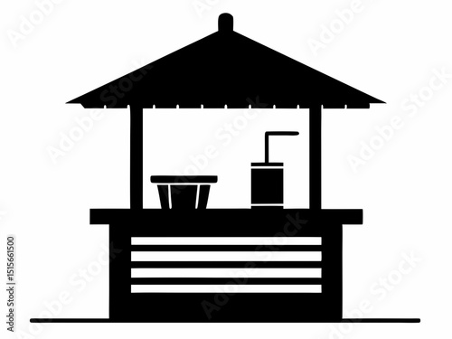 beach cabana drink tray vector, beach cabana drink tray vector icon illustration