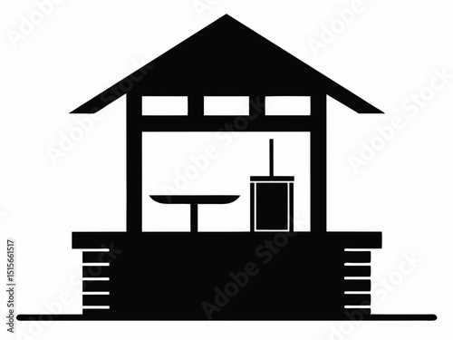 beach cabana drink tray vector, beach cabana drink tray vector icon illustration