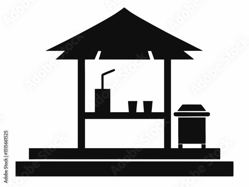 beach cabana drink tray vector, beach cabana drink tray vector icon illustration