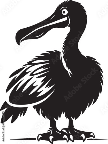 pelican bird vector illustration, pelican bird silhouette vector, pelican bird icon design