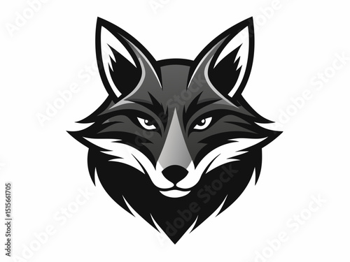 Silhouette of a fox head vector, Fox head logo design of black silhouette vector illustration
