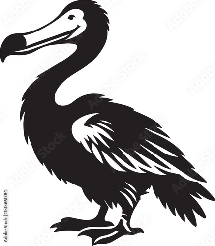 pelican bird vector illustration, pelican bird silhouette vector, pelican bird icon design