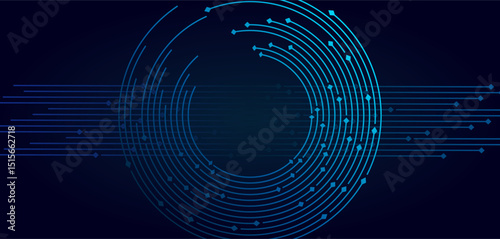 Abstract tech design with circuit lines and blue shapes - great for design inspiration