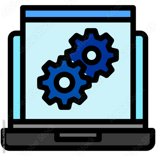 Admin Panel outline color, mini illustration icon. use for modern concept, print, UI, UX kit, web and app development. Vector related to account management, ecommerce, banking and finance.