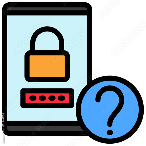 Forgot Password outline color, mini illustration icon. use for modern concept, print, UI, UX kit, web and app development. Vector related to account management, ecommerce, banking and finance.