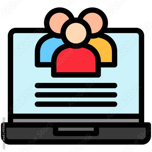 Members outline color, mini illustration icon. use for modern concept, print, UI, UX kit, web and app development. Vector related to account management, ecommerce, banking and finance.