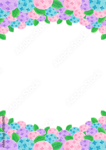 アジサイの水彩背景イラスト