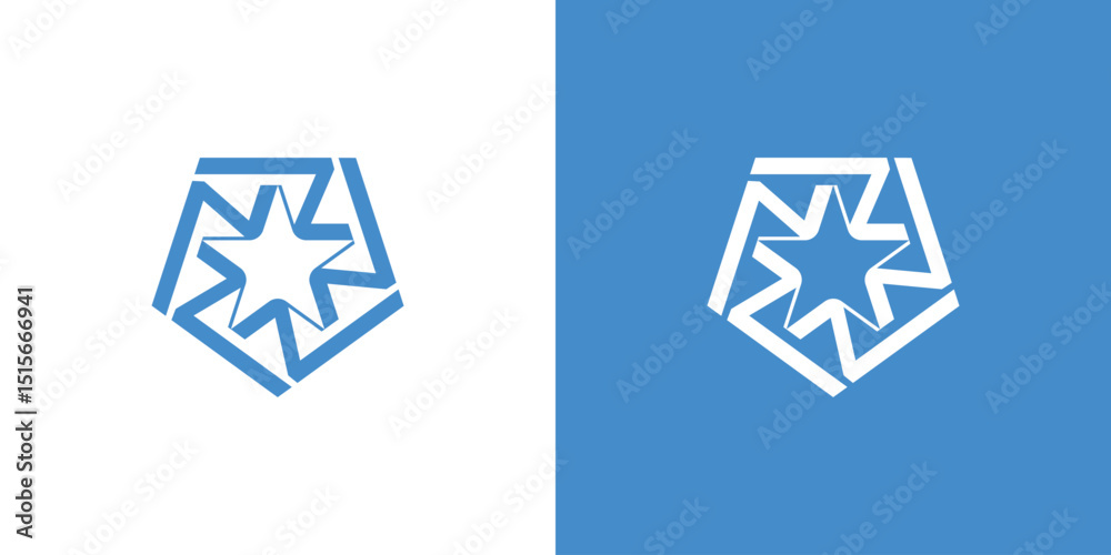 Star Shield with Arrow Logo Design Star Shield with Arrow Logo Design
