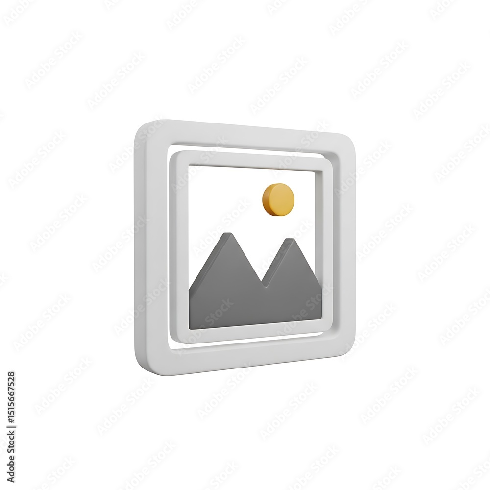 Simple Landscape Picture Frame with Mountains Simple Landscape Picture Frame with Mountains
