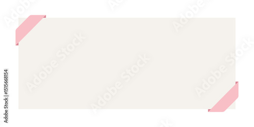 Blank Frame with Pink Corner Ribbons. Vector design elements.