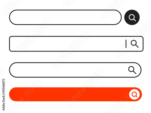 Various Search Box Design Elements. Vector design elements.