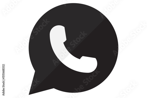 WhatsApp icon logo green and black vector, WhatsApp icon vector set use for web eps 10