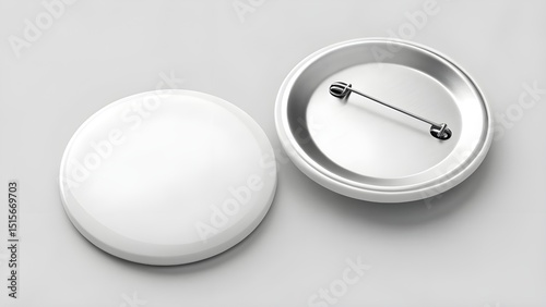 Blank White Round Button Badge Mockup High-Resolution Design Template for Branding and Marketing