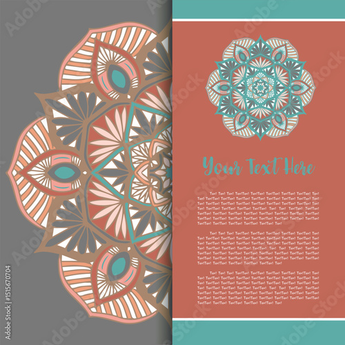 Creative mandala pattern texture vector graphics, ethnic style background