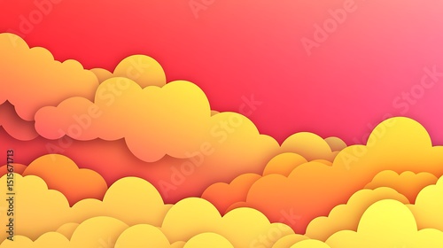 Colorful, layered clouds against a vibrant sunset.