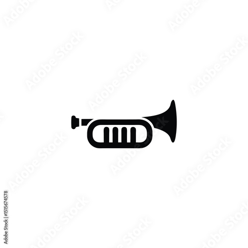 trumpet icon black silhouette music vector