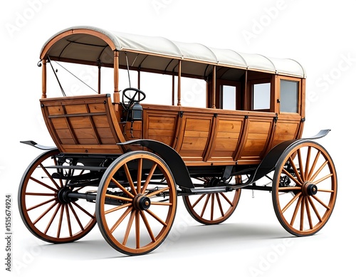 Vintage wooden horse-drawn carriage
