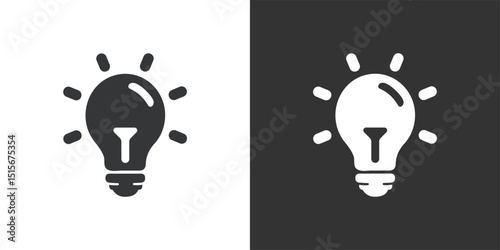 Light bulb icon. Solid glyph series icon