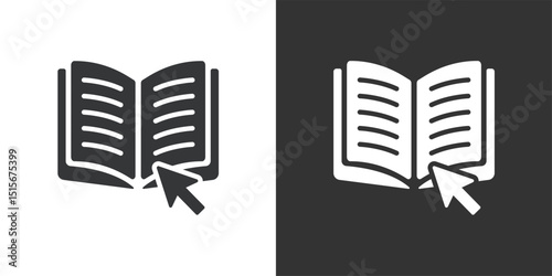 E-book icon. Solid glyph series icon