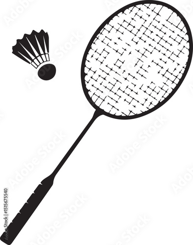Badminton Icon Vector Silhouette