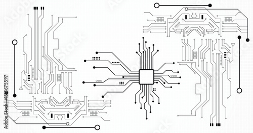 Futuristic circuit board background texture. 10eps