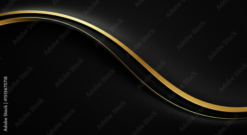 Obraz premium Elegant Dark Background with Golden Curved Lines Design