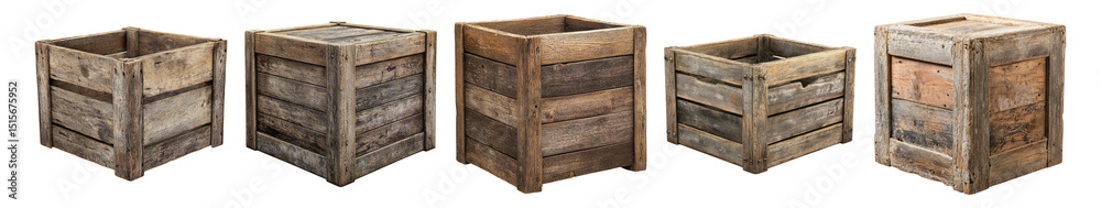 custom made wallpaper toronto digitalWooden Crates in Various Styles for Storage and Decoration, Isolated on Transparent, white background